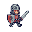 Knight action pose